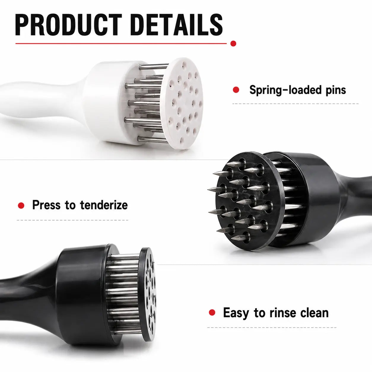 Stainless Steel Meat Tenderizer Tool – Multi-Needle Tenderizer for Fast Marinating & Juicier Meat - image 4