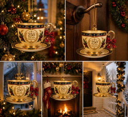 🔥Last 30pcs✨⏰ Limited anniversary edition✨49% OFF!🔥250th Anniversary Vintage Teacup-Style Christmas Ornament