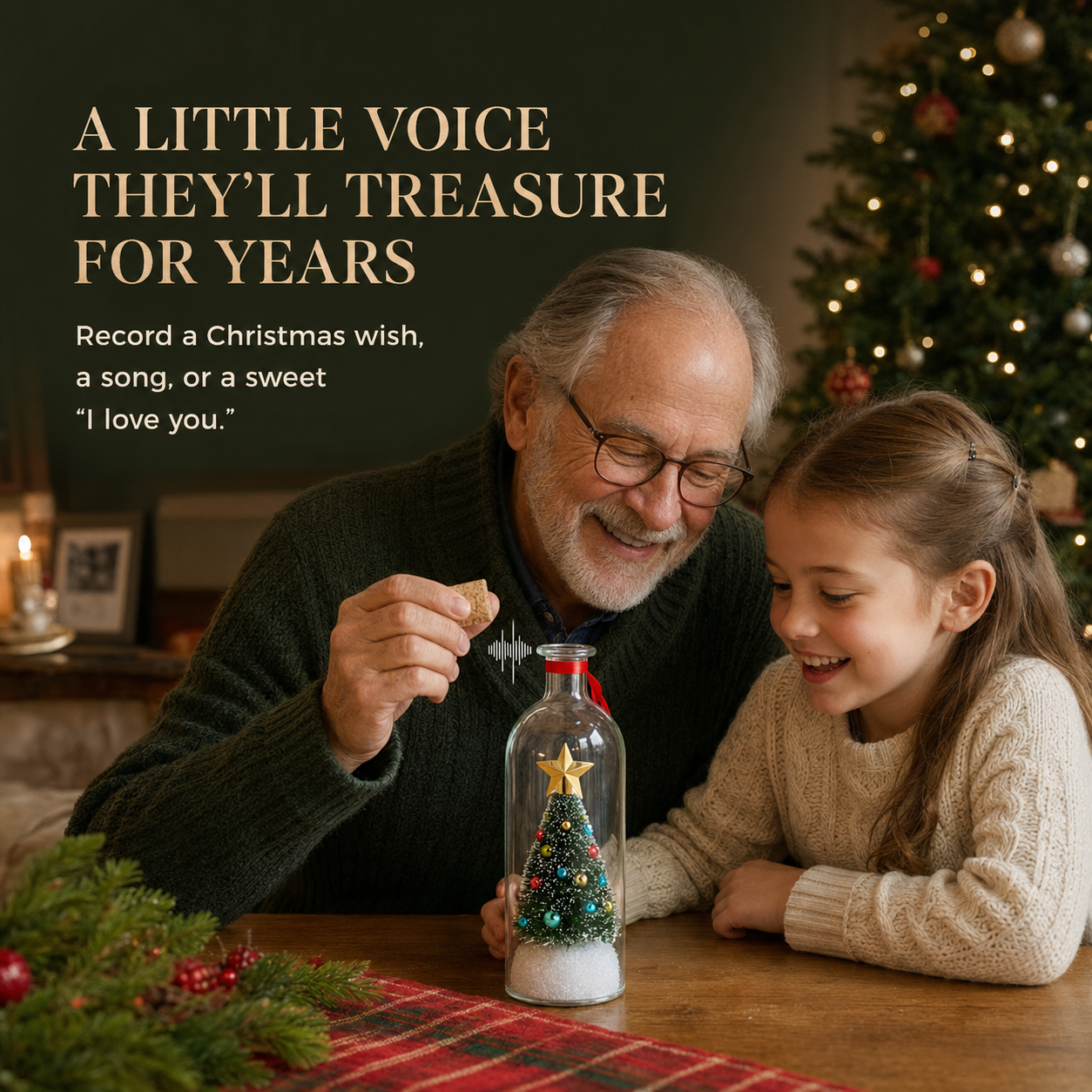 ⏰LIMITED TIME 49% OFF!🔥Recordable Christmas Tree Message In A Bottle