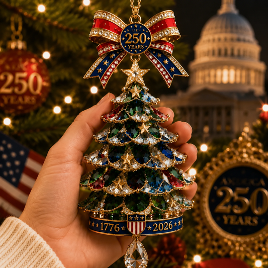 ✨ Limited anniversary edition✨⏰49% OFF!🔥America 250th Anniversary Crystal Christmas Tree Ornament