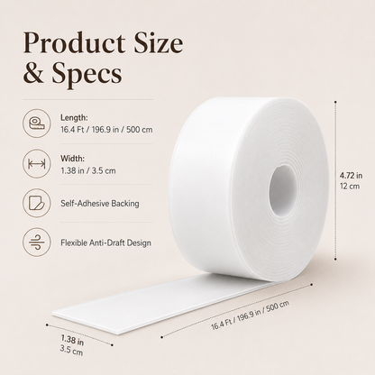 16.4Ft Door Weather Stripping | Adhesive Draft Stopper Seal Strip for Doors, Windows & Shower Doors - image 7