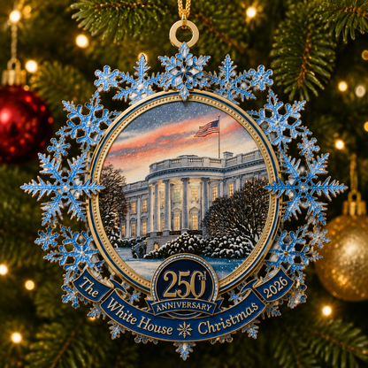 🔥Last 30pcs✨⏰ Limited anniversary edition✨49% OFF!🔥White House 250th Anniversary Commemorative Snowflake Ornament