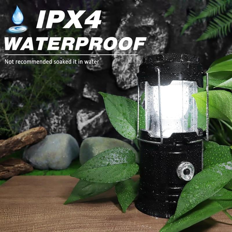 Collapsible Solar Rechargeable LED Camping Lantern & Flashlight
