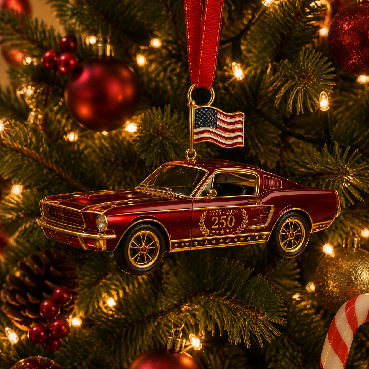 🔥Last 30pcs✨⏰ Limited anniversary edition✨49% OFF!🔥250th Anniversary Vintage Red Car Ornament