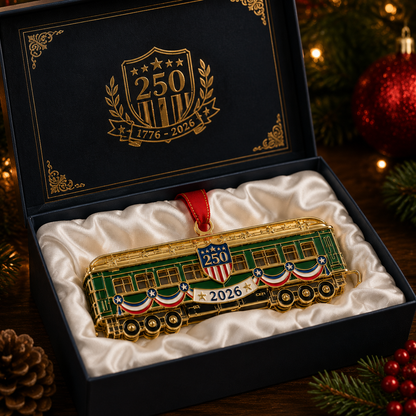 🔥Last 30pcs✨⏰ Limited anniversary edition✨49% OFF!🔥250th Anniversary Edition Gold-and-Green Vintage Tram