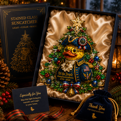 ⏰LIMITED TIME 49% OFF!🔥High-Quality Custom Hand-Painted Patriotic Duck-Shaped Christmas Tree Ornament — U.S. Semiquincentennial Commemorative Ornament