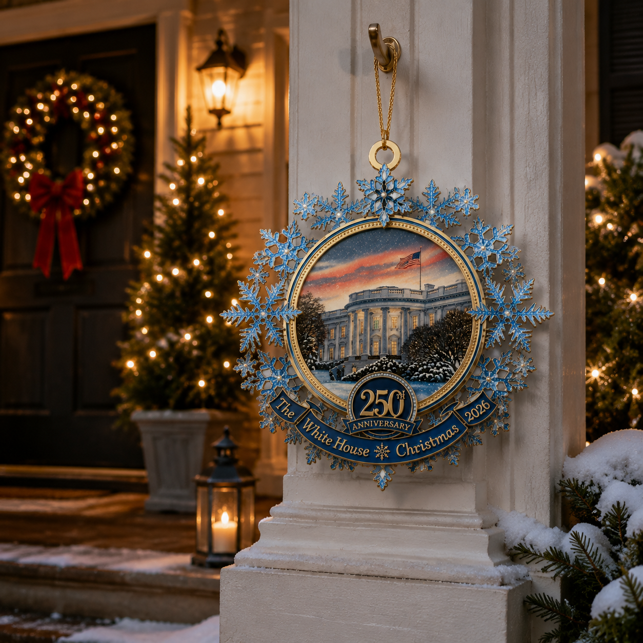 🔥Last 30pcs✨⏰ Limited anniversary edition✨49% OFF!🔥White House 250th Anniversary Commemorative Snowflake Ornament