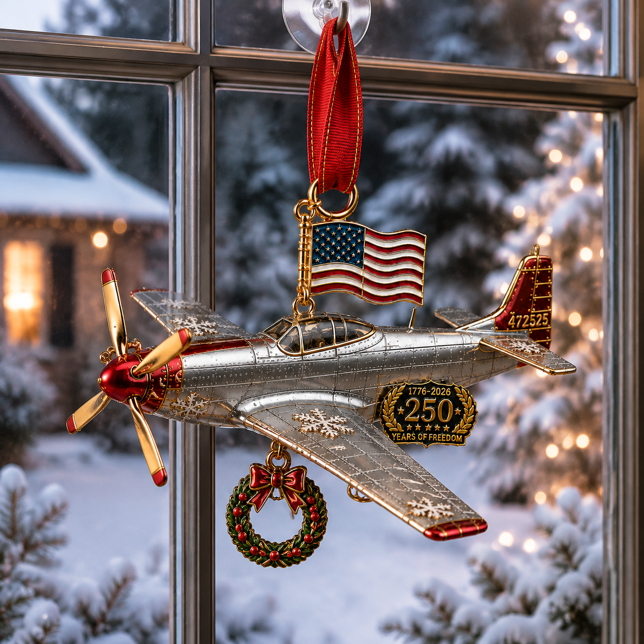 🔥Last 30pcs✨⏰ Limited anniversary edition✨49% OFF!🔥250th Anniversary Airplane-Shaped Christmas Ornament