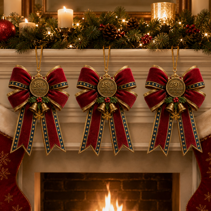 🎉250th Anniversary Bow Christmas Tree Ornament