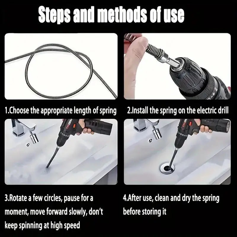 🔧 Flexible Drill-Powered Drain Cleaning Snake – Deep Pipe Clog Remover for Sinks, Showers & Toilets - image 9