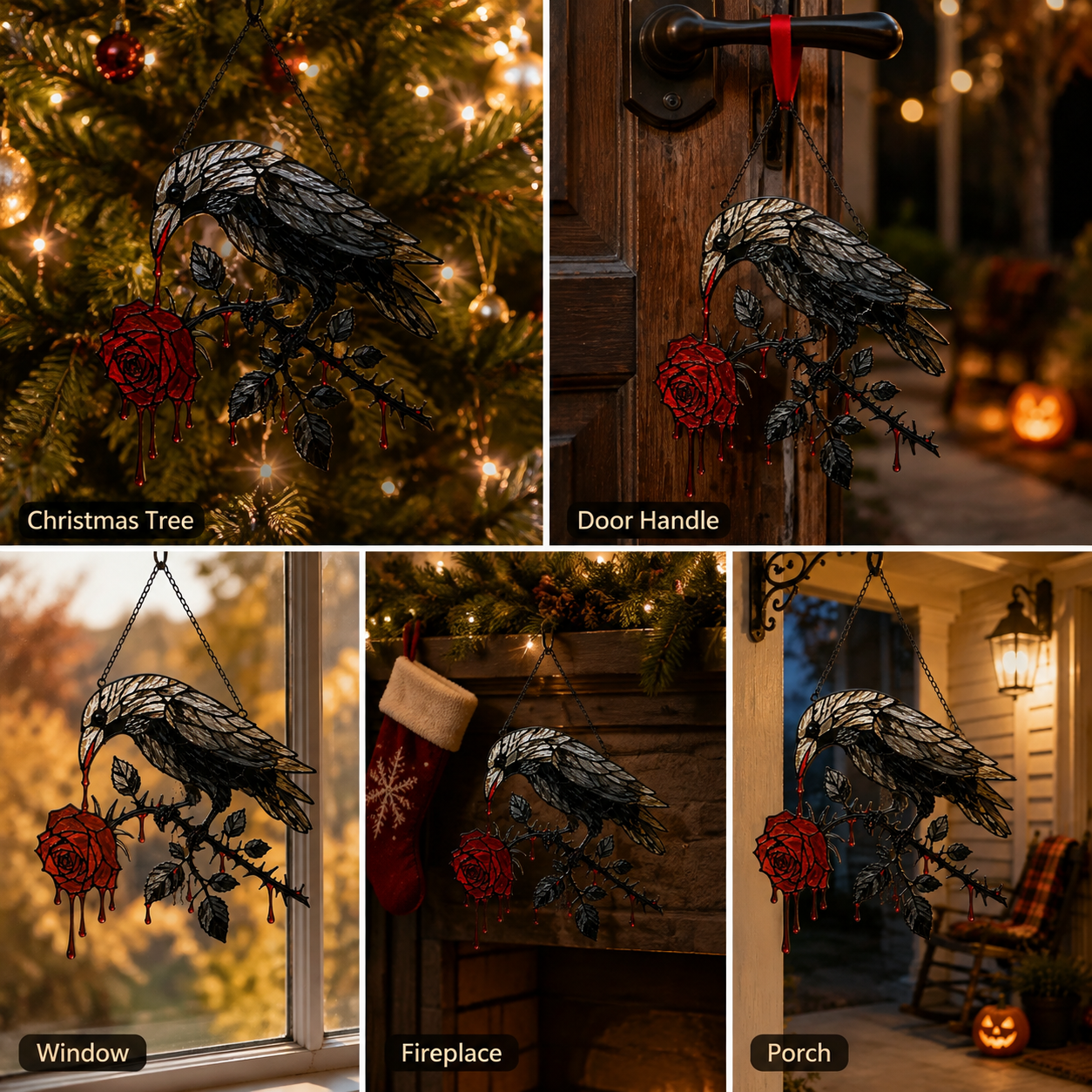 ✨Halloween Dripping-Blood Crow Decoration