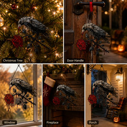✨Halloween Dripping-Blood Crow Decoration