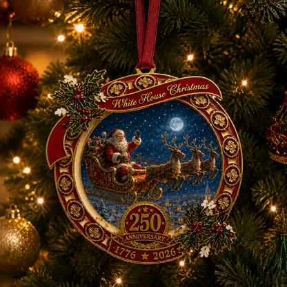 🔥Last 30pcs✨⏰ Limited anniversary edition✨49% OFF!🔥250th Anniversary Edition Santa's Sleigh Scene Ornament