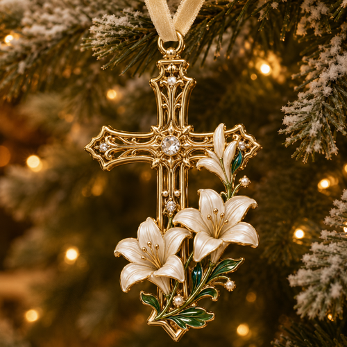 ✨Cross-shaped Christmas tree ornament