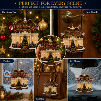 🔥Last 30pcs✨⏰ Limited anniversary edition✨49% OFF!🔥USA 250th Anniversary White House Christmas Ornament