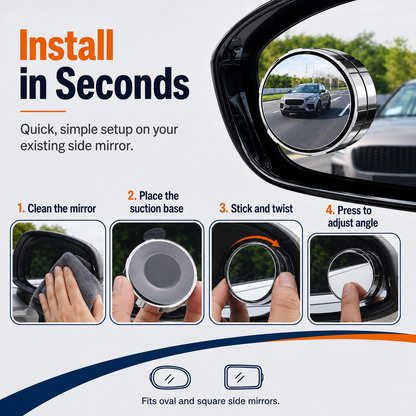2-Pack Blind Spot Mirrors – 360° Adjustable Wide-Angle Rearview Safety Mirrors - image 7