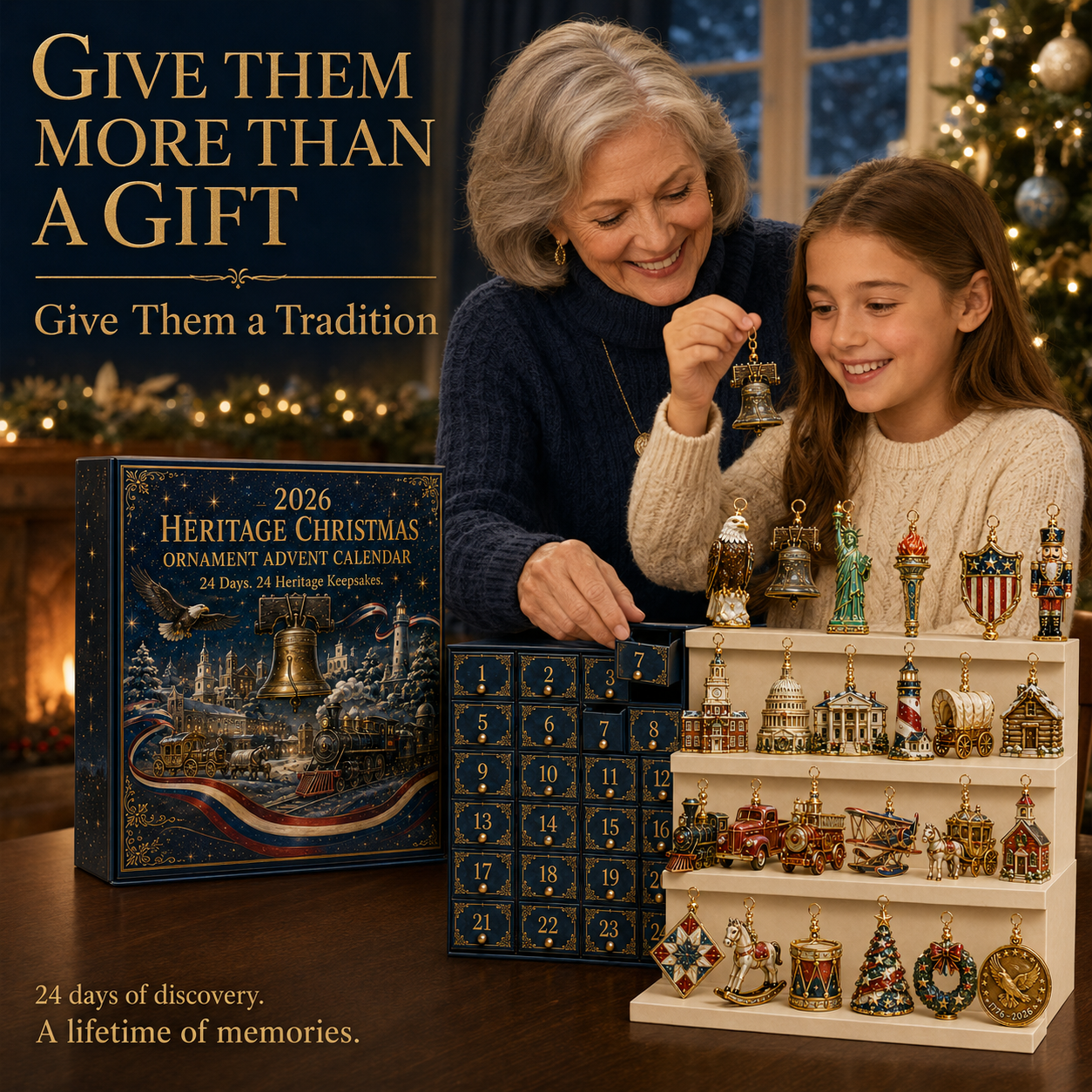 🔥Last 30pcs✨⏰ Limited anniversary edition✨49% OFF!🔥America 250th Anniversary Heritage Christmas Advent Calendar