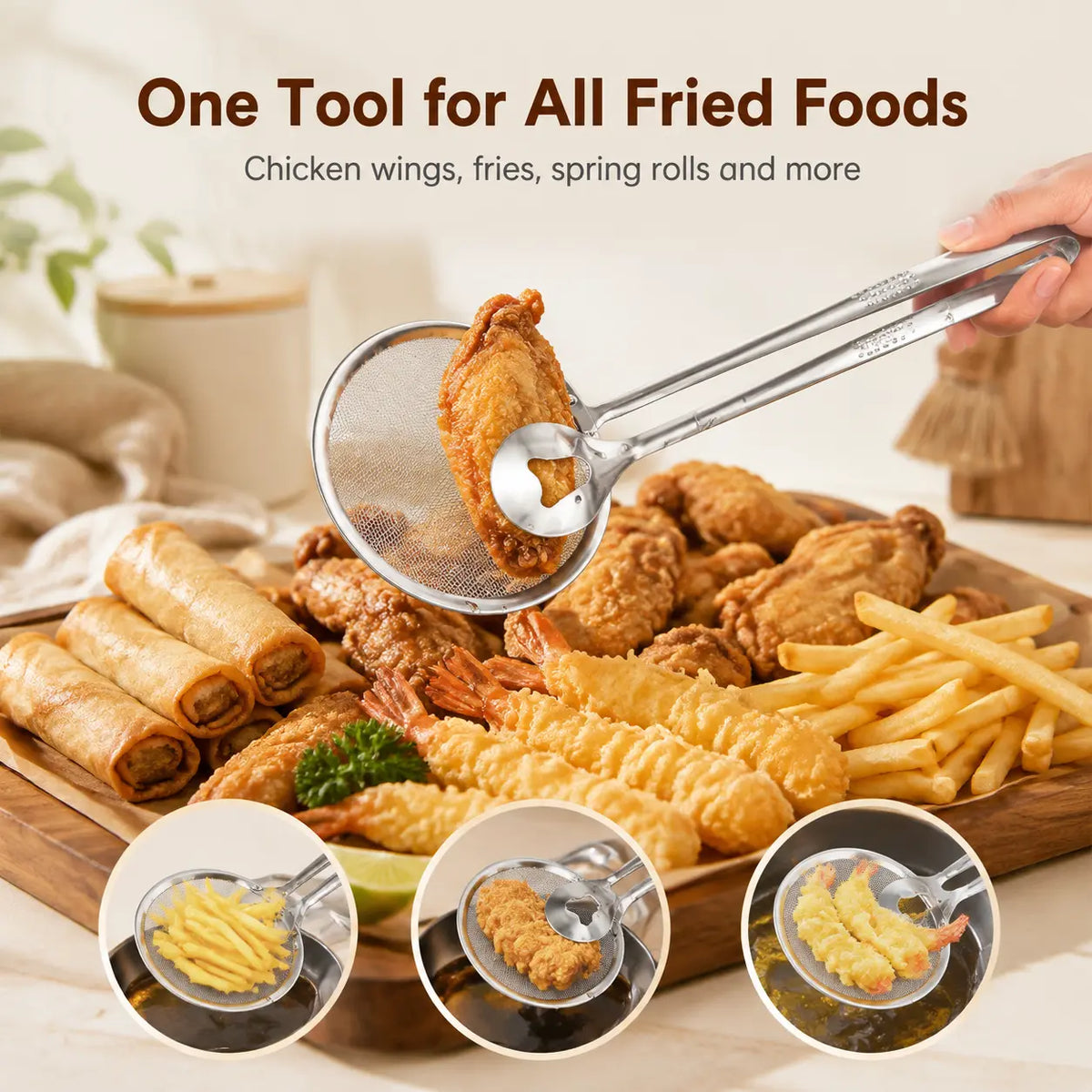 2‑in‑1 Oil‑Frying Filter Clip, Kitchen Food Strainer Tongs for Fried Food 🍳 - image 2