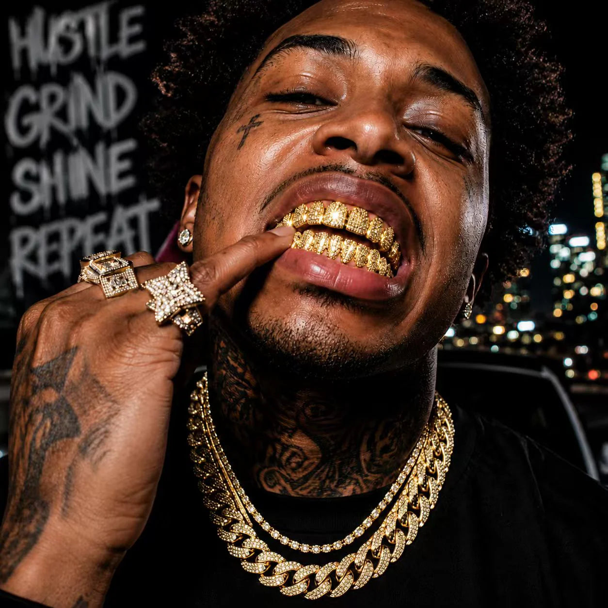 🔥💖HIP HOP DIAMOND GRILLZ - Full diamond crusted grillz for maximum shine