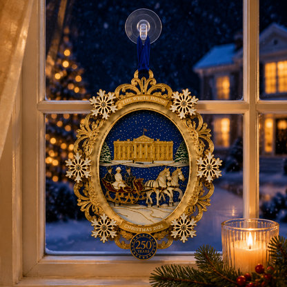 🔥Last 50pcs✨⏰ Limited anniversary edition✨49% OFF!🔥White House Snowy Christmas Night Commemorative Ornament