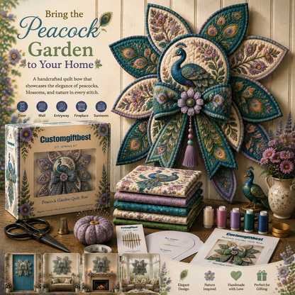 Garden Quilt Bow DIY Sewing Kit – Handmade Floral Wall & Door Decor Kit