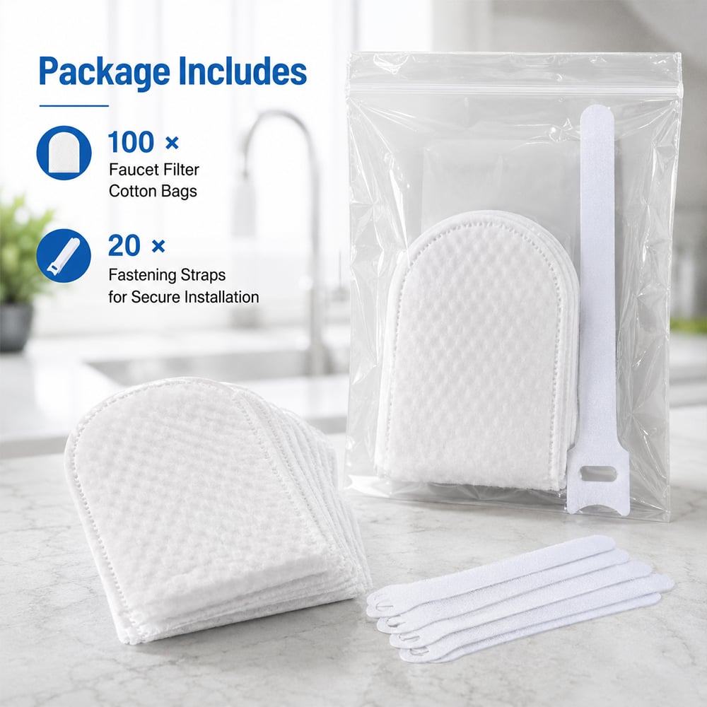 50 cotton filter bags disposable Cotton Faucet Filter Bags with 10 fastening straps💧 - image 8