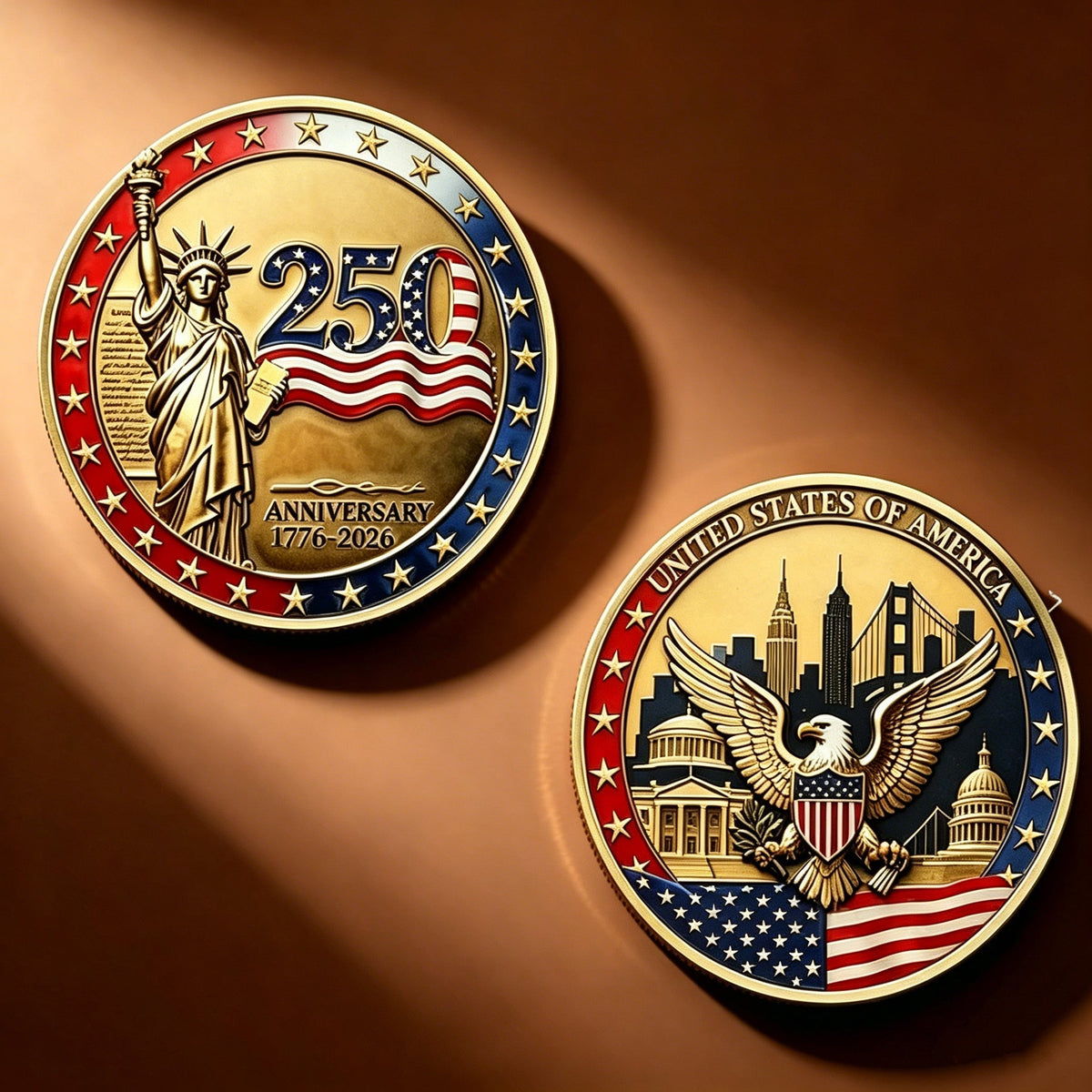 🎉🇺🇸 Limited Edition! 🔥🎁9PCS USA 250th Anniversary Commemorative Coin Gift Set - image 10