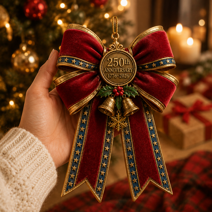 🎉250th Anniversary Bow Christmas Tree Ornament