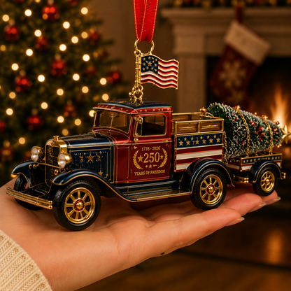 🔥Last 30pcs✨⏰ Limited anniversary edition✨49% OFF!🔥Patriotic Christmas Truck Ornament