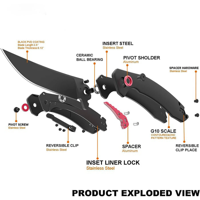 🔥Limited Time Discount 💥 Upgrade Blue Moon J1906 AR-RPM9 Steel Blade G10 Handle Folding Knives