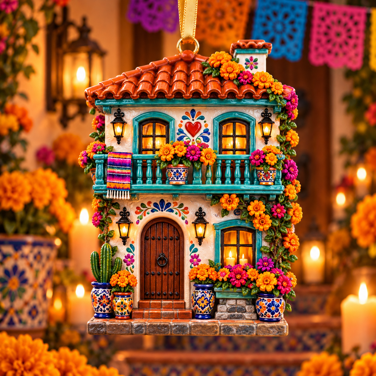 2026 Día de Muertos Village Ornaments – Miniature Market & Marigold Keepsake Collection - image 9