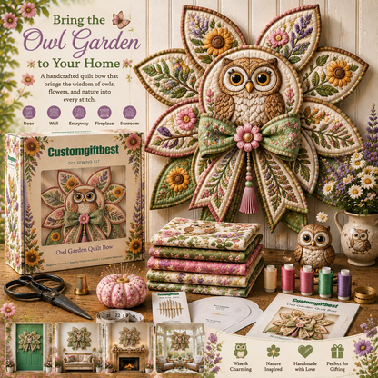 Garden Quilt Bow DIY Sewing Kit – Handmade Floral Wall & Door Decor Kit