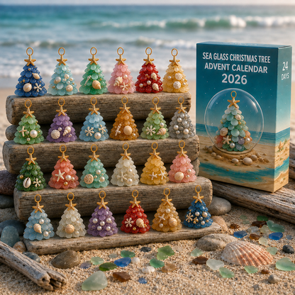 🔥Last 30pcs✨⏰ Limited anniversary edition✨49% OFF!🔥Sea Glass Christmas Tree Ornament Advent Calendar