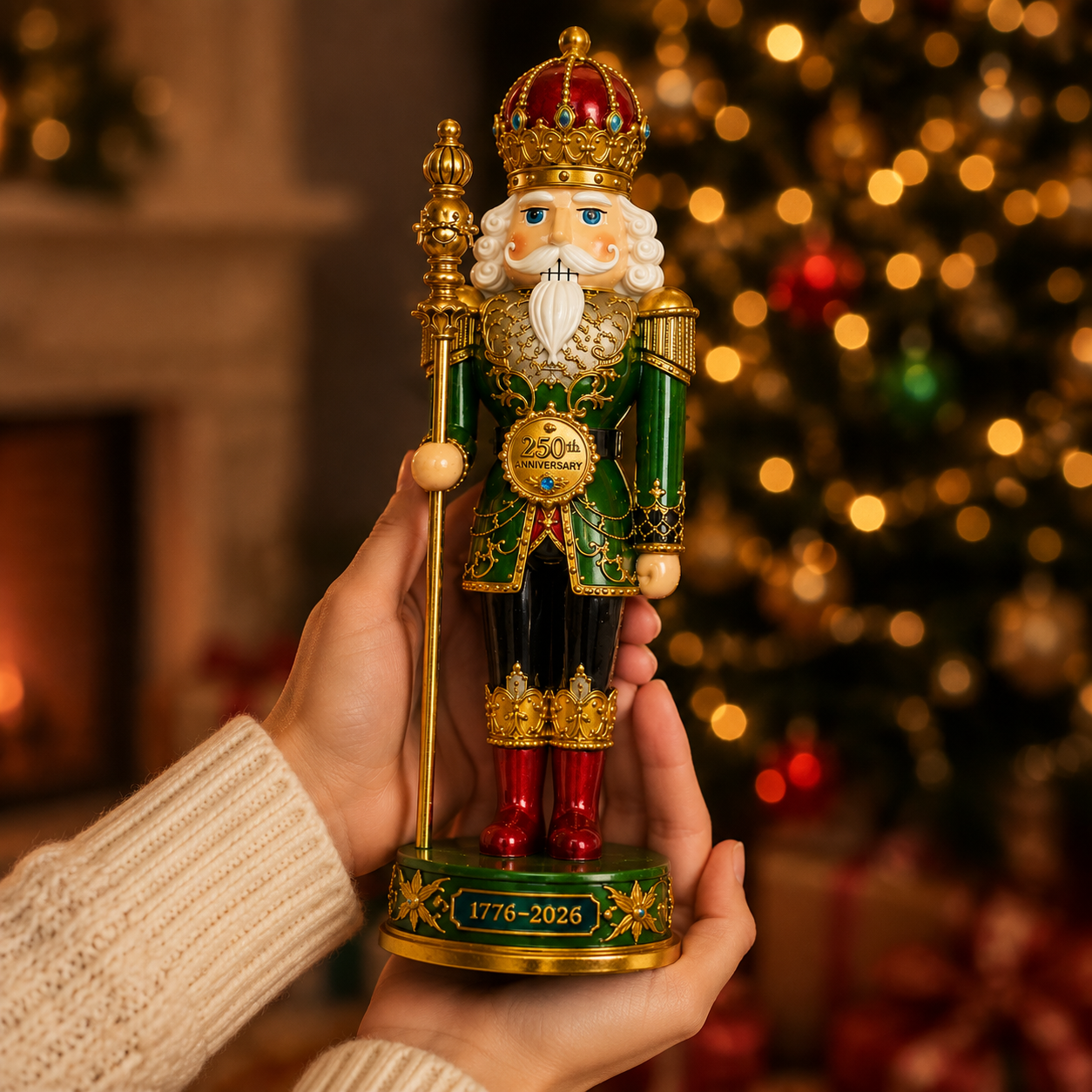 🔥Last 30pcs✨⏰ Limited anniversary edition✨49% OFF!🔥2026 America 250th Anniversary Emerald Nutcracker King Ornament