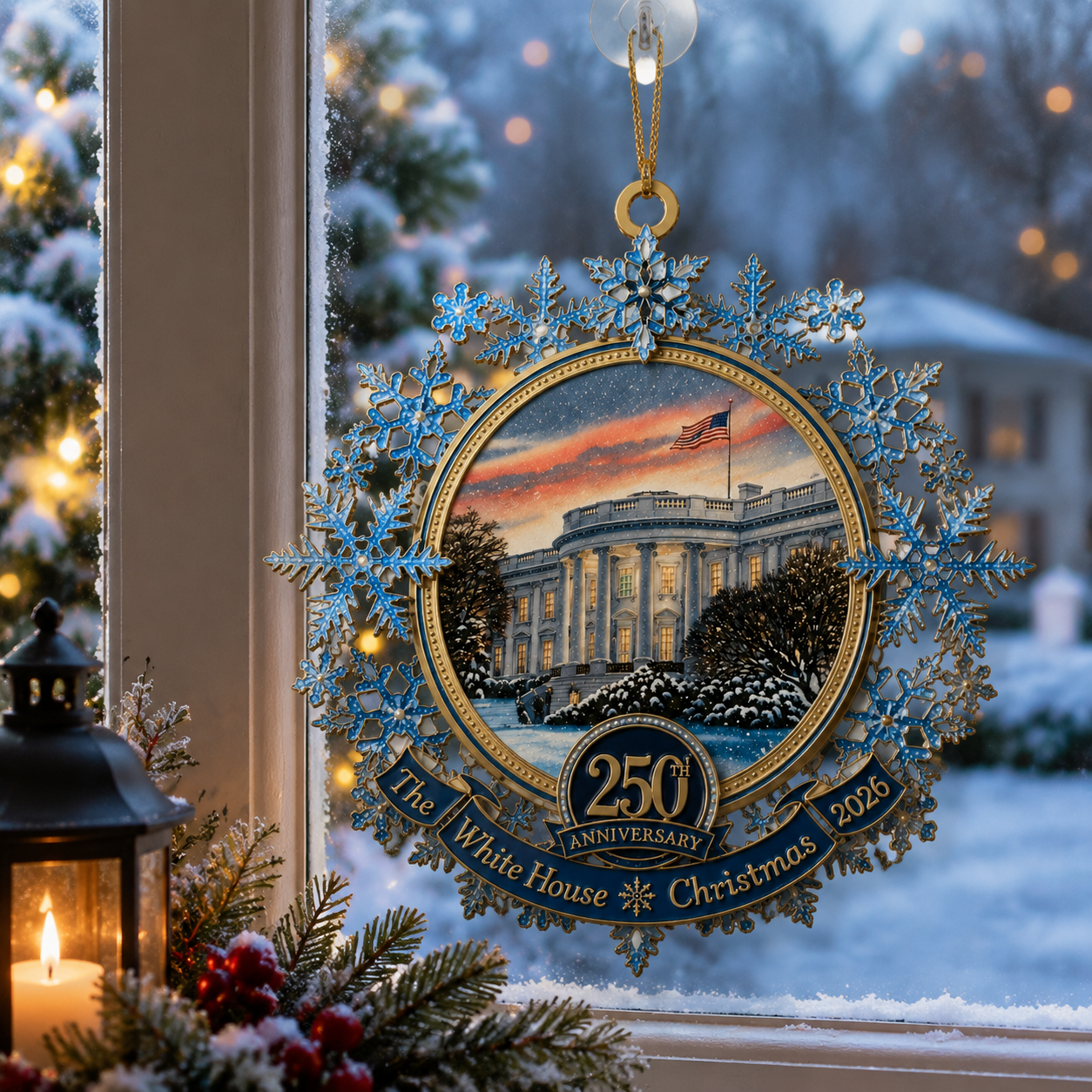 🔥Last 30pcs✨⏰ Limited anniversary edition✨49% OFF!🔥White House 250th Anniversary Commemorative Snowflake Ornament