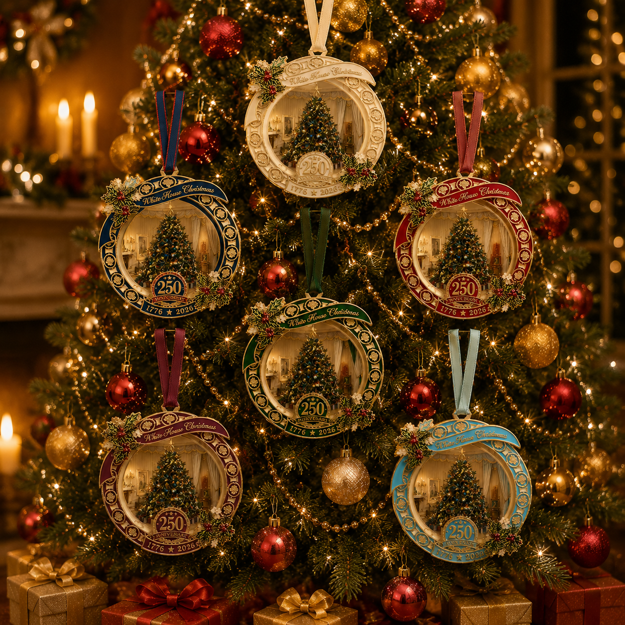 🔥Last 30pcs✨⏰ Limited anniversary edition✨49% OFF!🔥250th Anniversary View of the Christmas tree in the White House bedroom
