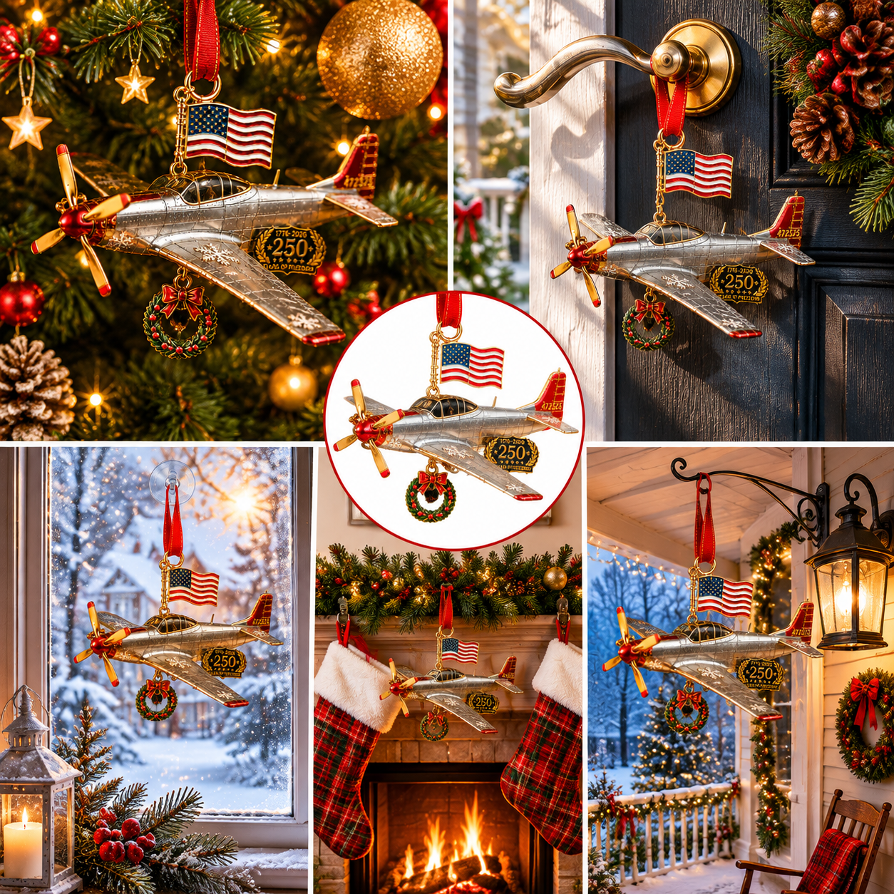 🔥Last 30pcs✨⏰ Limited anniversary edition✨49% OFF!🔥250th Anniversary Airplane-Shaped Christmas Ornament