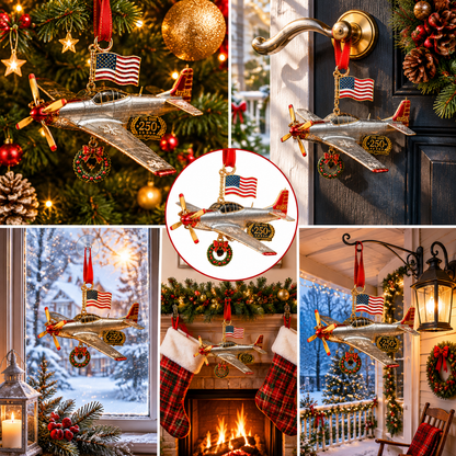 🔥Last 30pcs✨⏰ Limited anniversary edition✨49% OFF!🔥250th Anniversary Airplane-Shaped Christmas Ornament