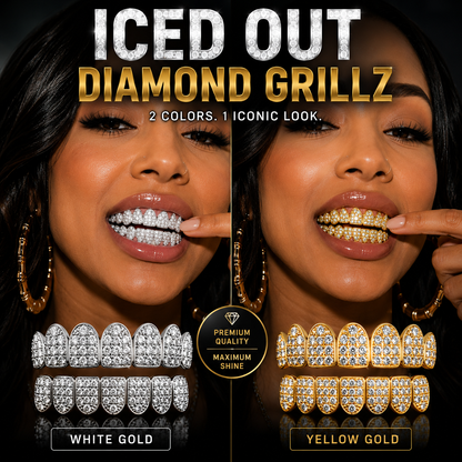 🔥Hip-hop street fashion hot sale🔥 DIAMOND GRILLZ - Full diamond crusted grillz for maximum shine