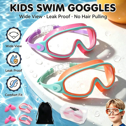 Kids Swim Goggles 2 Pack - UV Protection & Anti-Fog
