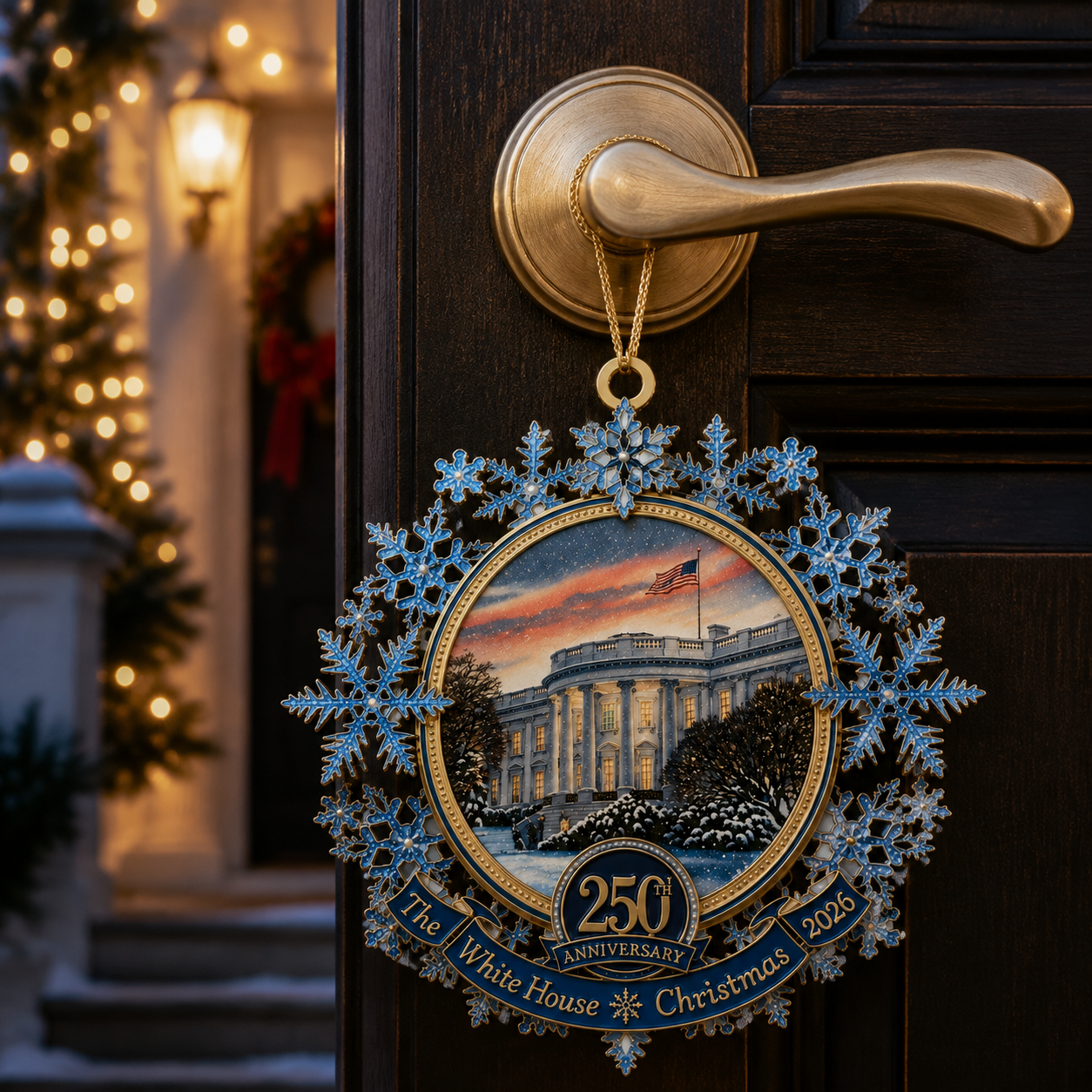 🔥Last 30pcs✨⏰ Limited anniversary edition✨49% OFF!🔥White House 250th Anniversary Commemorative Snowflake Ornament