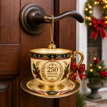 🔥Last 30pcs✨⏰ Limited anniversary edition✨49% OFF!🔥250th Anniversary Vintage Teacup-Style Christmas Ornament