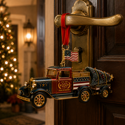 🔥Last 30pcs✨⏰ Limited anniversary edition✨49% OFF!🔥Patriotic Christmas Truck Ornament