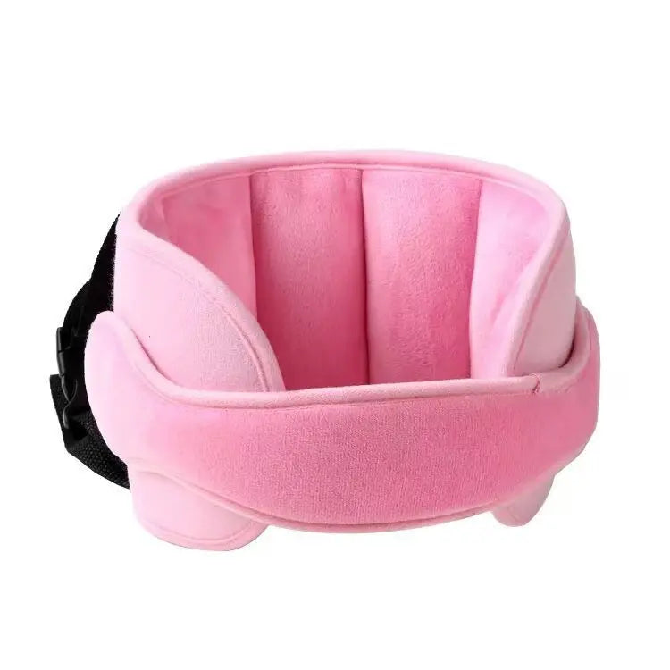 Soft Plush Adjustable Car Seat Head Support Strap with Padded Side Cushions for Kids - image 8