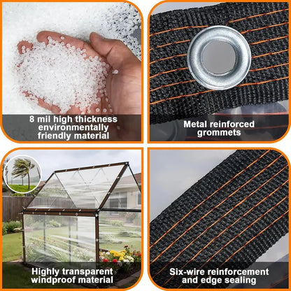 Clear Waterproof PE Tarp, Transparent Outdoor Cover with Metal Grommets🛡️ - image 9