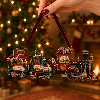 ✨Vintage-style steam train Christmas tree ornament