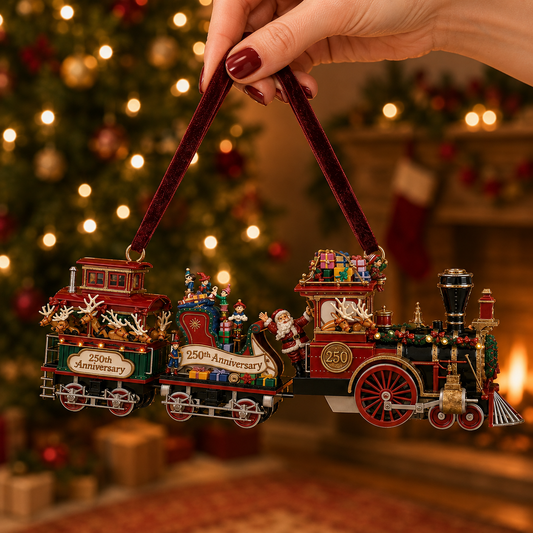 🔥Vintage-style steam train Christmas tree ornament