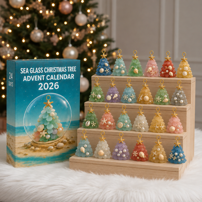 🔥Last 30pcs✨⏰ Limited anniversary edition✨49% OFF!🔥Sea Glass Christmas Tree Ornament Advent Calendar