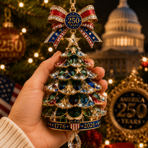 ✨ Limited anniversary edition✨⏰49% OFF!🔥America 250th Anniversary Crystal Christmas Tree Ornament