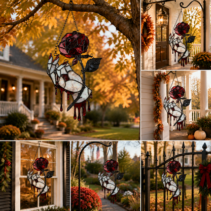 ✨Hand-painted bleeding rose hanging ornament